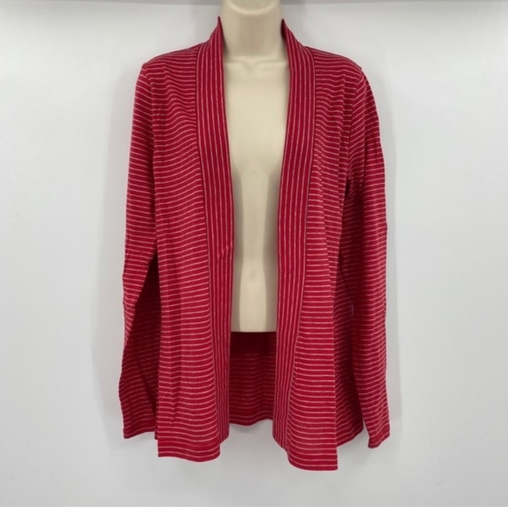 J. Crew Red Striped Cardigan